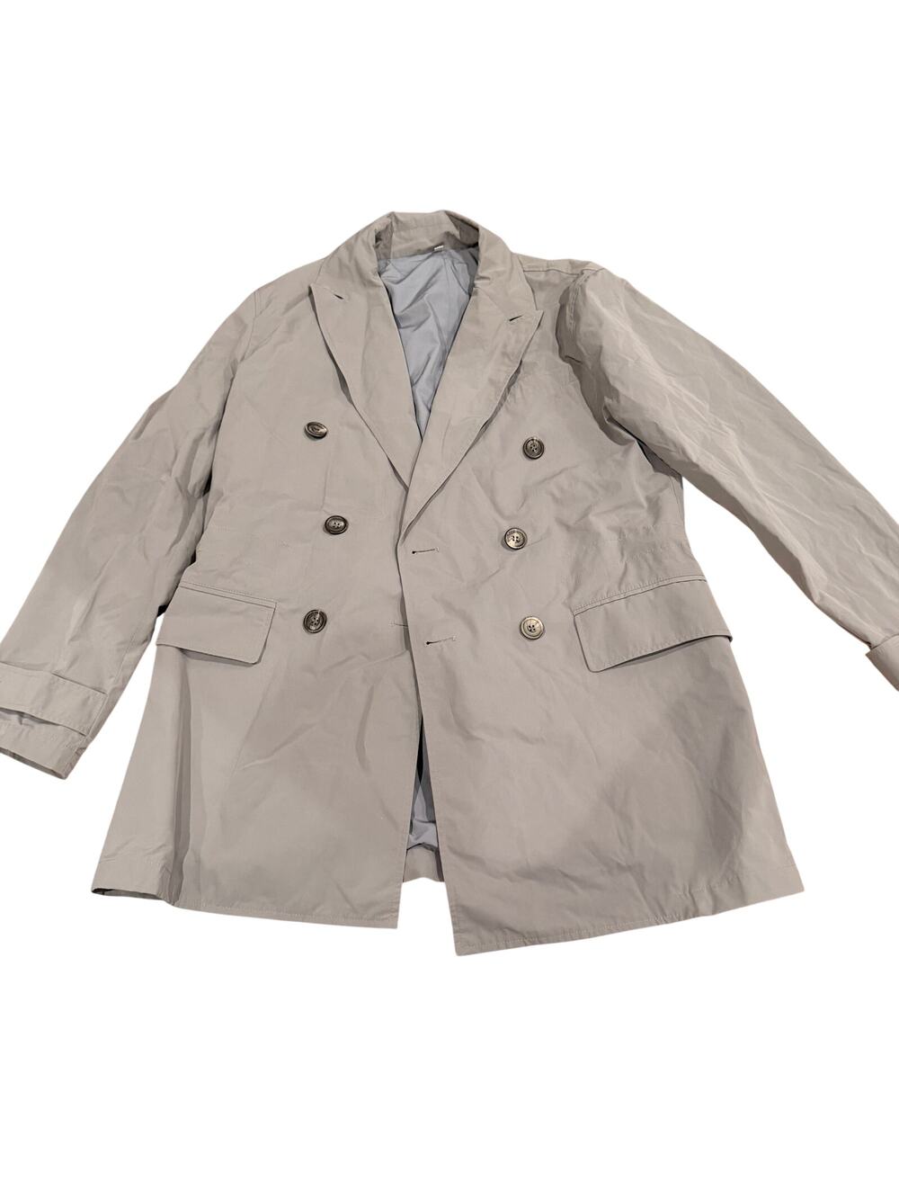 Hardy Amies Men's Light Gray Grey Double Breasted Jacket Large